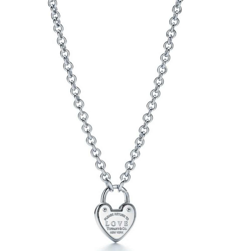 Tiffany & Co. Sterling Silver Heart Lock Necklace *NEW*